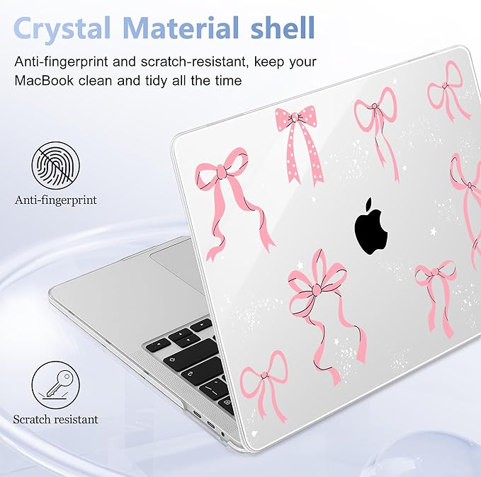 for MacBook Pro 16 inch Case 2019 2020 Release Model A2141, Plastic Hard Shell Cover with Keyboard Cover & Screen Protector for MacBook Pro 16 inch with Touch Bar & Touch ID, Star Bow