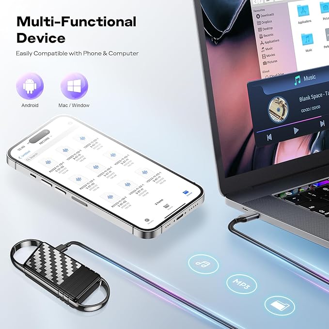 64GB Digital Voice Recorder - Xelarvex Voice Activated Recorder AI-Intelligent Noise Reduction, 4800 Hours Recording Device, Audio Recorder for Lectures/Meetings/Interviews