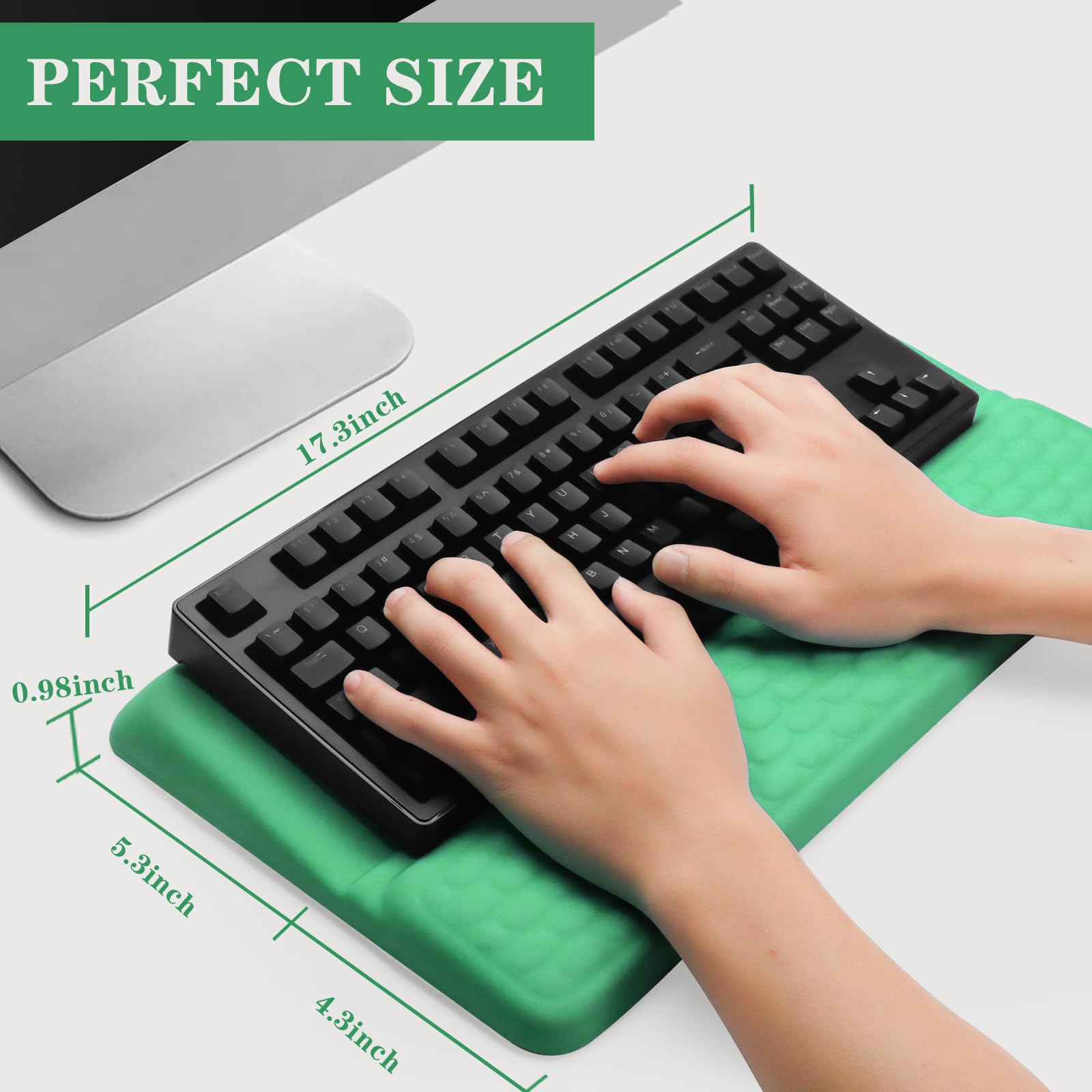 Ergonomic Computer Keyboard Stand with Wrist Rest Support Pad, Green