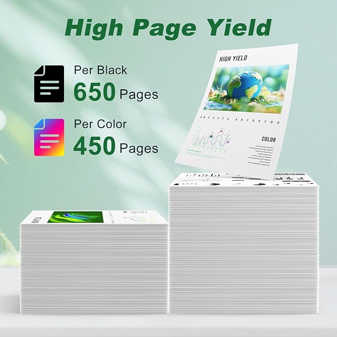 MYTONER 63XL Color Ink Cartridges Replacement for HP Ink 63 63XL Ink Cartridge Combo Pack for HP OfficeJet 3830 4650 4652 4655 5255 5258 Envy 4520 4512 DeskJet 3630 3632 Printer Ink Cartridges