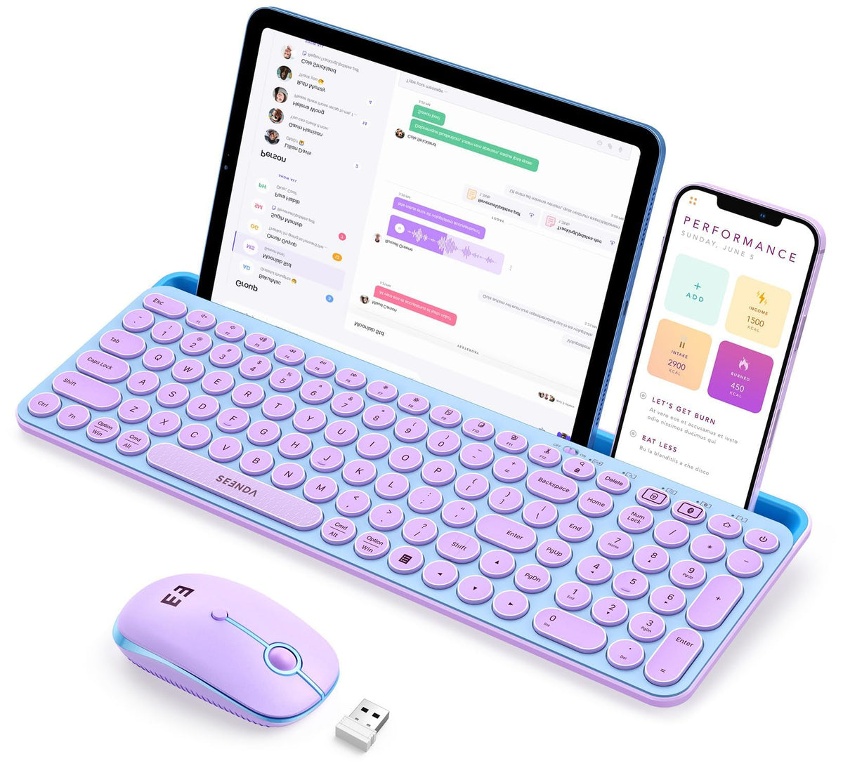 seenda CTU-301 Bluetooth Keyboard and Mouse Combo for iPad,Black