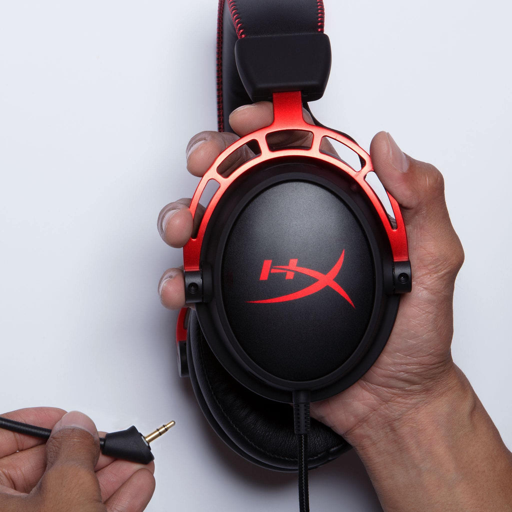 HyperX Cloud Alpha - Gaming Headset, Dual Chamber Drivers, Legendary Comfort, Aluminum Frame, Detachable Microphone, Works on PC, PS4, PS5, Xbox One, Xbox Series X|S, Nintendo Switch and Mobile – Red