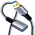 Tan QY USB 3.0 Extension Cable 6Ft, USB 3.0 High Speed Extender Cord Type A Male to A Female for PlayStation, Xbox, USB Flash Drive, Hard Drive, Card Reader,Scanner,Printer,Keyboard (Silver, 6Ft)