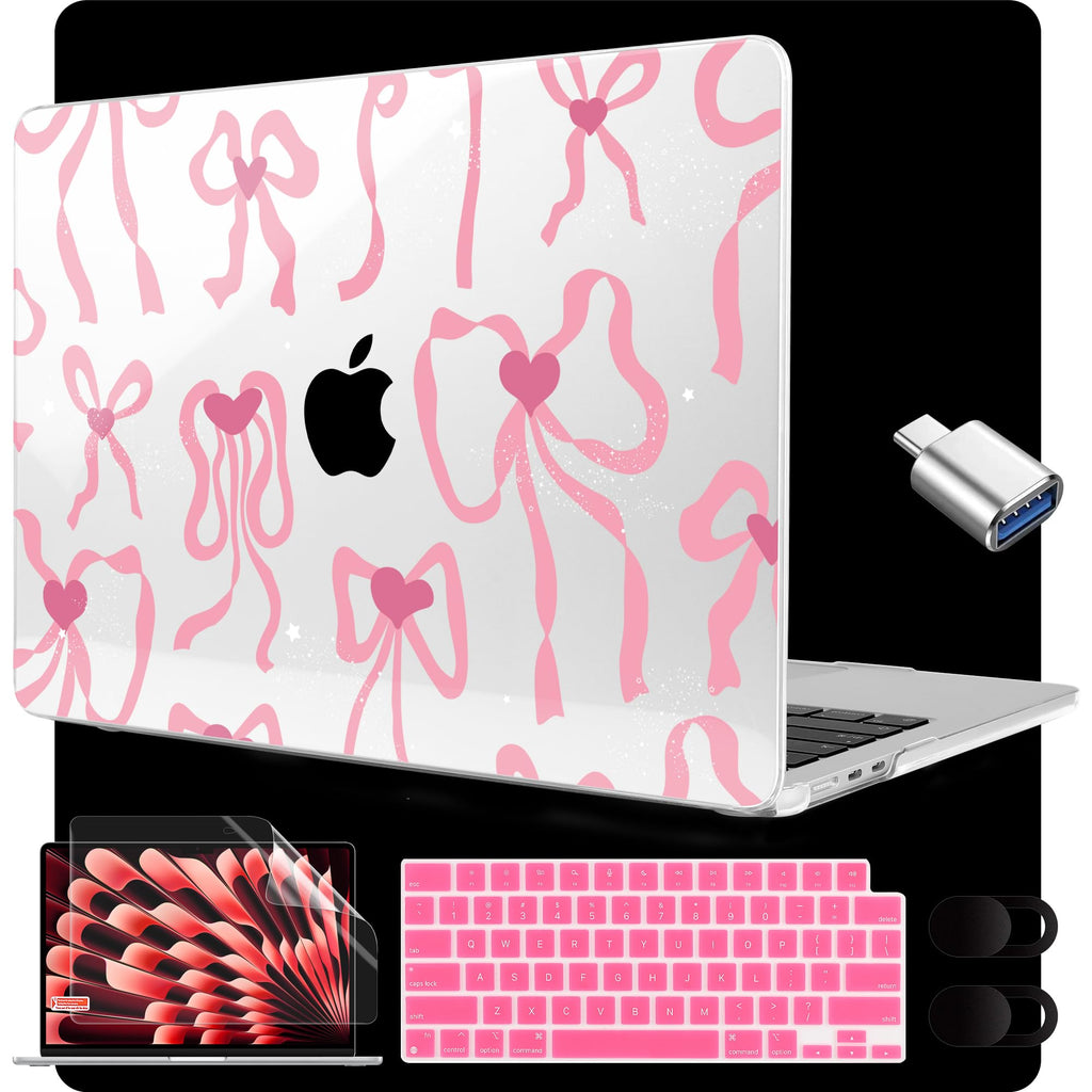 MEEgoodo for M5/M4/M3/M2 MacBook Air 15 inch Case 2026 2025 2024 2023, Case Fit Model (A3448/A3241/A3114/A2941) for MacBook Air 15.3 inch, Gold Flowers Lilies