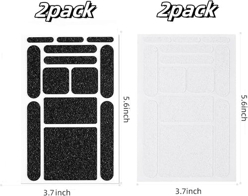 ACFELLE 4Pack Phone Grip Tape, Finger Grip Stickers Decal Waterproof Pre-Cut Non Slip Kit Adhesive Traction for Cell Phone Cases, Handles, Tools (2Clear+2Black)