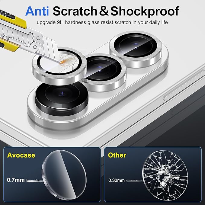 for Samsung Galaxy Z Fold 7 Camera Lens Protector, Individual Metal Ring Tempered Glass Lens Cover, [Strong Adsorption] Scratch Resistant Ultra-Thin HD Clear Lens Cover, 1 Set-Silver