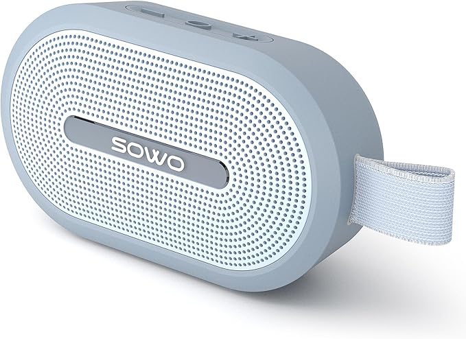 SOWO Wireless Portable Small Speaker, Ultra Magnetic Bluetooth Speaker for Golf Cart, Coverless IP67 Waterproof, 24 H Playtime, Pro Sound, Clip Hanging Design for Outdoor, Indoor - Blue