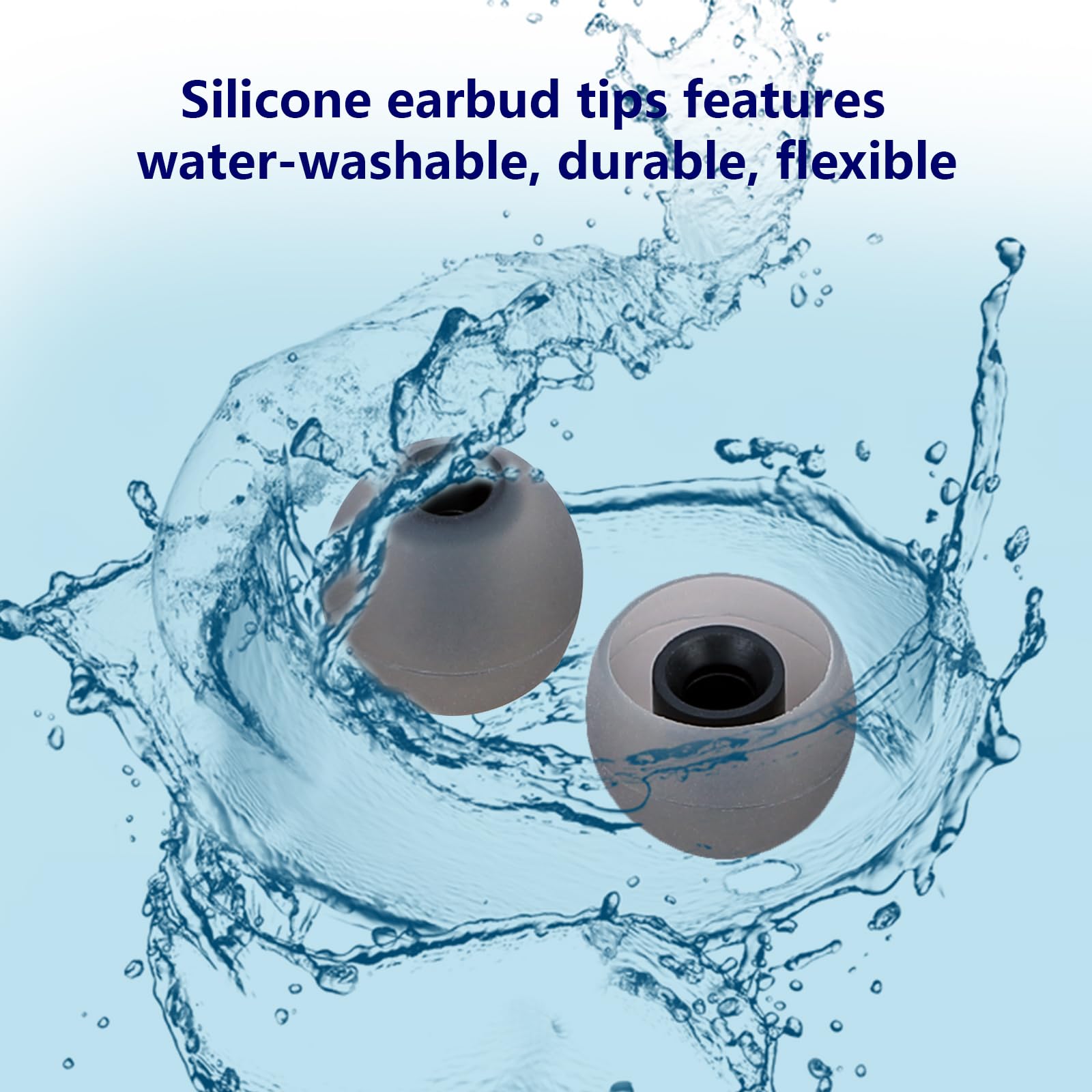 MMYQXI Earbud Replacement Tips Silicone Earbud Tips Earbud Covers Fit for in-Ear Headphones (Inner Hole 3.8mm -5.1mm) Ear Tips Earbud Rubber Tips 9 Pairs S/M/L