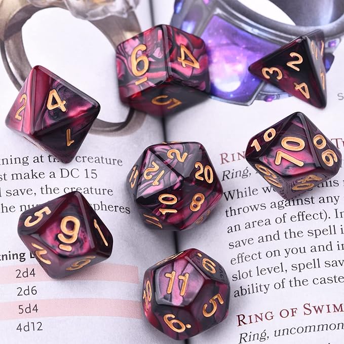 DND Dice Sets 30 x 7 (210pcs) Polyhedral RPG Dice for Dungeons and Dragons Tabletop Role Playing Adventure Games, with a Large Drawstring Bag