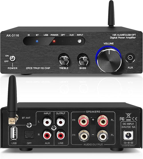 Beffkkip AK-3116 Bluetooth 5.0 Stereo Amplifier, 2 x 100W