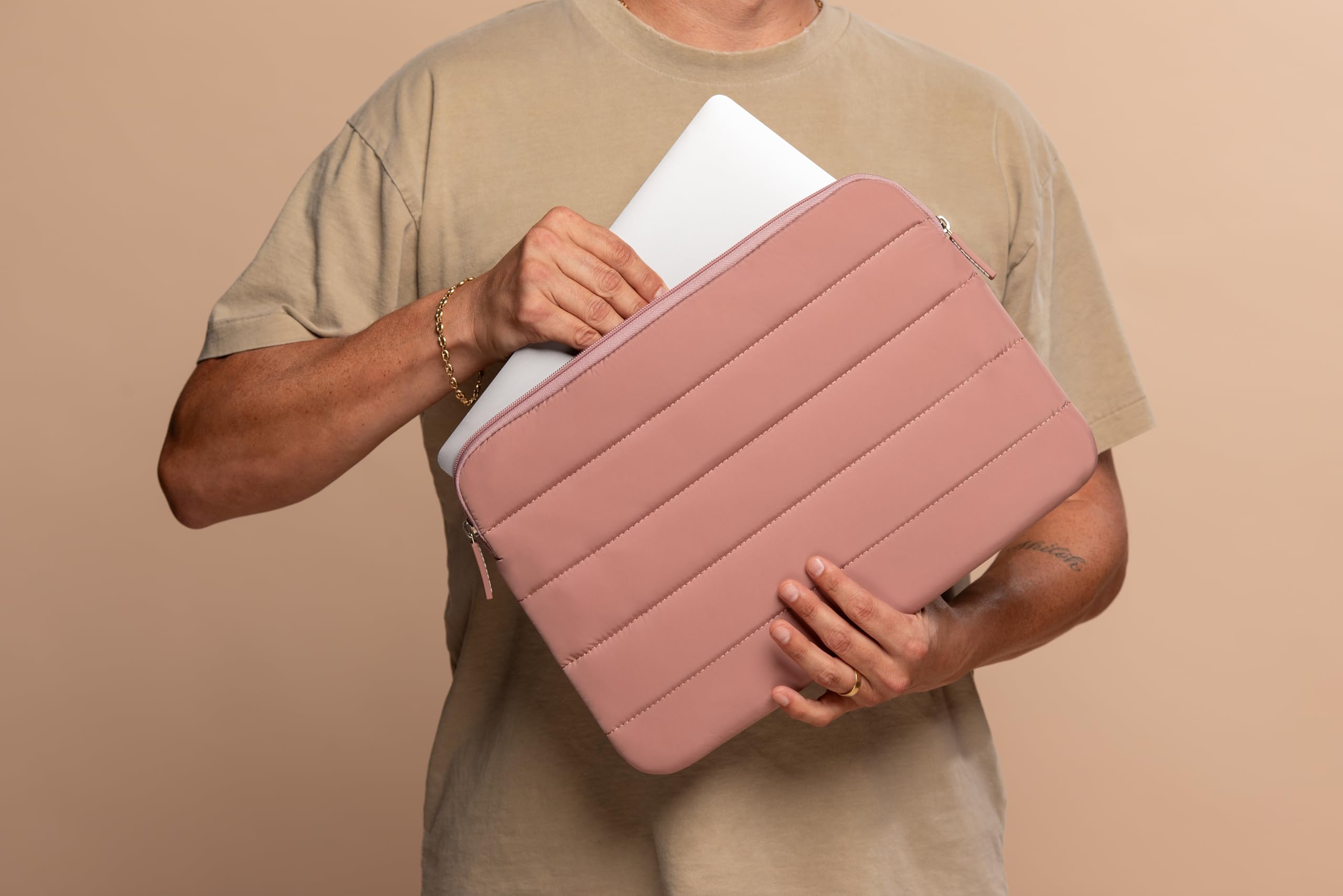 ANECDOTE Laptop Case 13-14 Inch – A Perfect Laptop Sleeve that is Compatible with MacBook Air/Pro and iPad Pro 12.9 – Fits in Your Bag, Made of 100% Nylon with Aesthetic Design (Mauve)