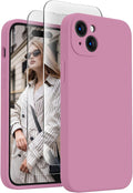 FireNova Designed for iPhone 15 Case, Silicone Upgraded [Camera Protection] Phone Case with [2 Screen Protectors], Soft Anti-Scratch Microfiber Lining Inside, 6.1 inch, Lilac Purple