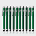 TCD 10 Pack Stylus Pen Set - Touch Screen Devices, Thick Rubber Tip - Green