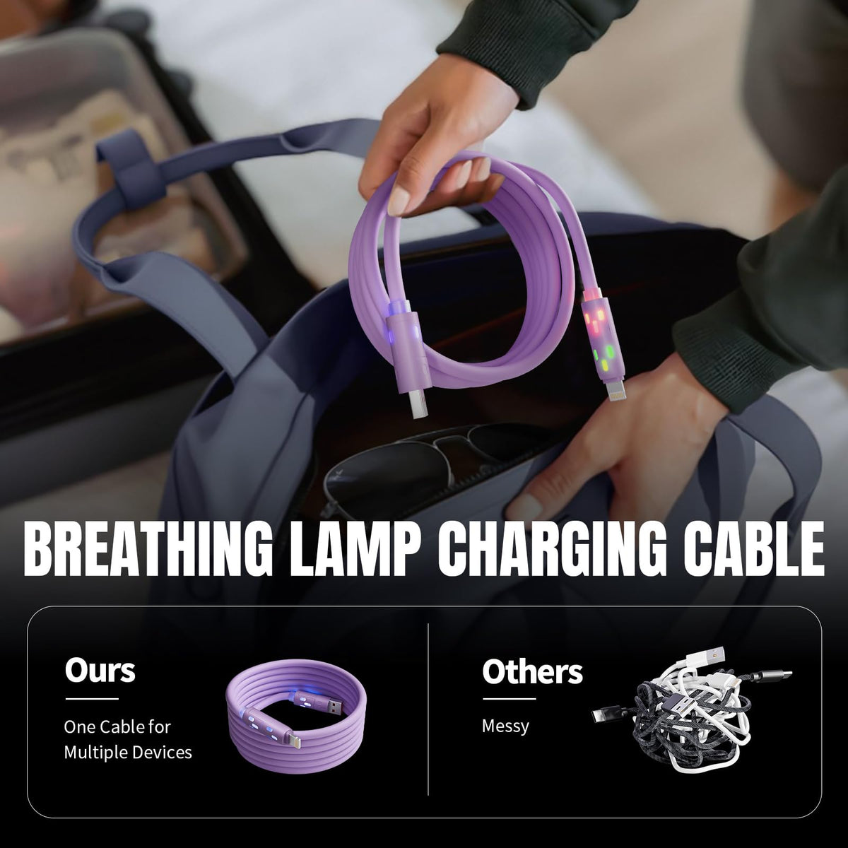 MPATIBY 240W USB C Cable,4 in 1 Charging Cable Fast Charging & Data Sync