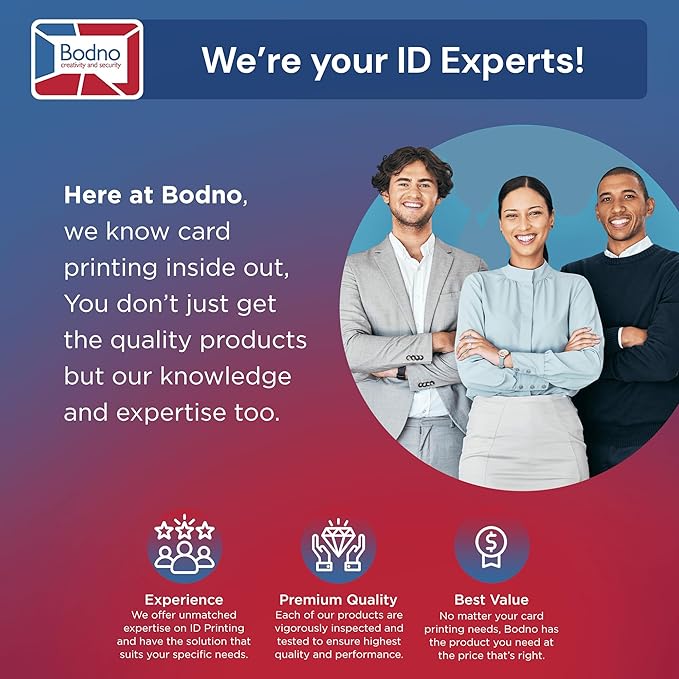 Bodno Magicard Pronto ID Card Printer & Complete Supplies Package ID Software and Camera - Bronze Edition