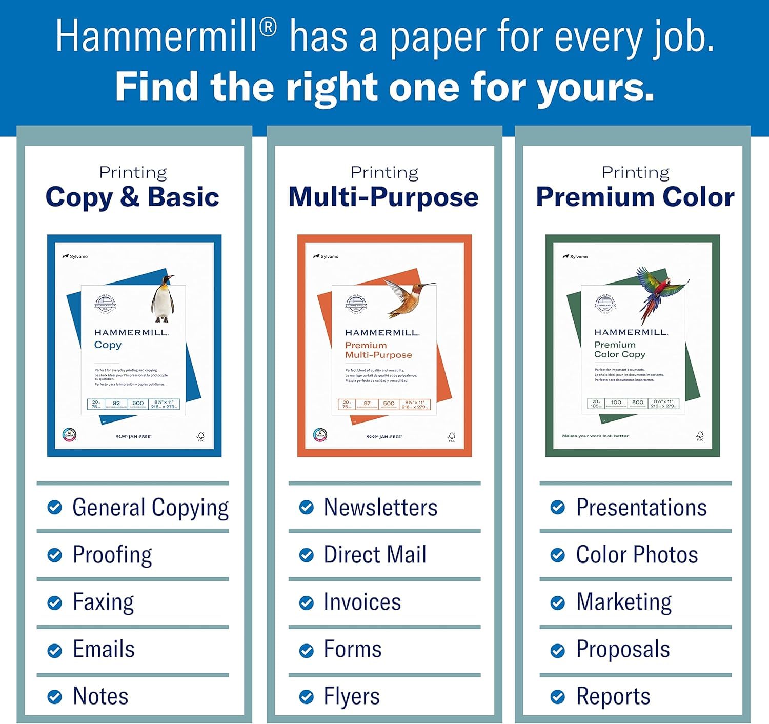 Hammermill Printer Paper, 20 lb Copy Paper, 8.5 x 11 - 10 Ream (5,000 Sheets) - 92 Bright, Made in the USA