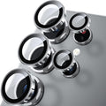 WSKEN for Samsung Galaxy S25 Ultra Camera Lens Protector - Ultra Thin Case Friendly, 9H Shatterproof Tempered Glass with Aluminum Metal Circle Camera Screen Protector Cover Accessories, Silver