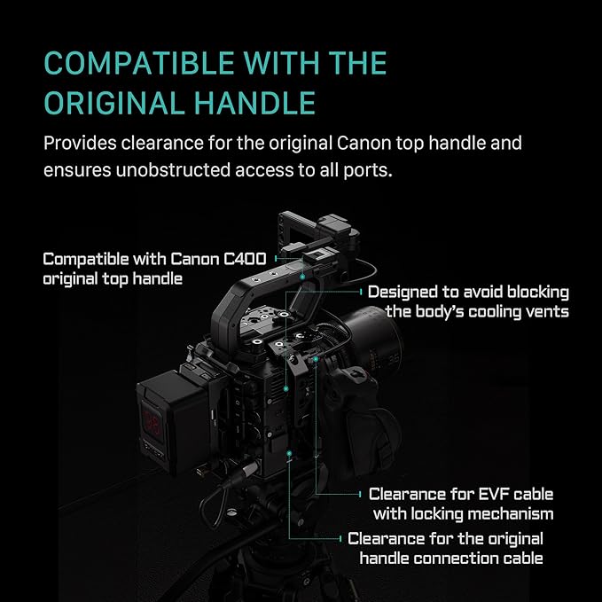 Tilta Camera Cage Advanced Kit for Canon C400 | Includes Full Cage, Rear Accessory Plate, Top Handle Extension, Shoulder Baseplate & More | Arri Rosette, NATO Rail, 3/8"-16 & 1/4"-20