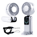 GZEduld Personal Handheld Fan with Stand & Lanyard, 5000mAh USB-C Rechargeable Battery, 12H Runtime 5-Speed LED Display Mini Cool Fan for Travel Beach Concerts Outdoor Events（4 Colors Available）