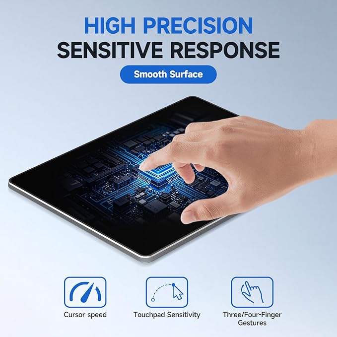 Wired Trackpad for Windows 10/11, High-Precision Multi-Touch Portable Trackpad Mouse with Multi-Gesture, Ultra Slim Aluminum USB Wired Touchpad Mouse, Compatible with PC Laptop Computer - Black