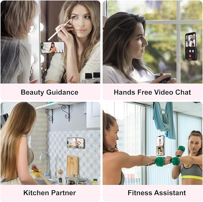 2PCS Silicone Suction Phone Case Mount, Non Slip Suction Cup, Hands-Free Phone Accessories Holder for Selfies and Videos, Silicone Adhesive Stand Sticky for Cell Phone Inkiness
