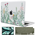 LCMOCICO for MacBook Air 13 Inch Case 2026 2025 2024 2023 2022 Release M5 A3449 M4 A3240 M3 A3113 M2 A2681, Scratch Resistant Plastic Hard Shell Case for MacBook Air 13.6 M5, Green Plants Flowers