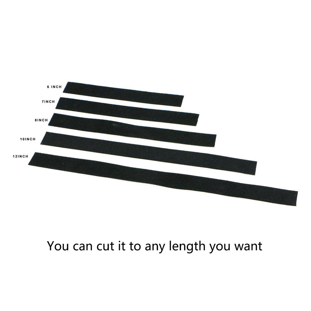 Saisn Reusable Fastening Tape Cable Ties 3/4 Inch Double Side Hook Roll (10 Yard, Black)
