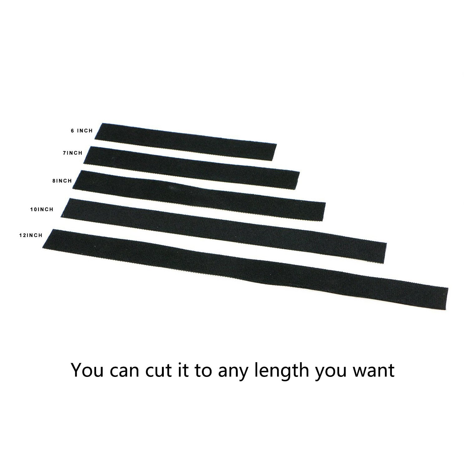 Saisn Reusable Fastening Tape Cable Ties 3/4 Inch Double Side Hook Roll (10 Yard, Black)