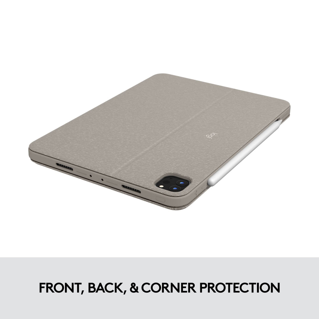 Logitech Combo Touch iPad Pro 11-inch (1st, 2nd, 3rd, 4th gen - 2018, 2020, 2021, 2022) Keyboard Case - Detachable Backlit Keyboard, Click-Anywhere Trackpad - Sand; USA Layout