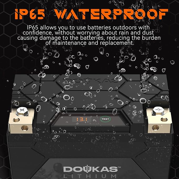 DKL30 800A LiFePO4 Motorcycle Lithium Battery, 12V 8Ah Powersports Battery, Compatible Jet Ski, Quad, Lawn Mower, Scooter, Generator Battery, Snowmobile