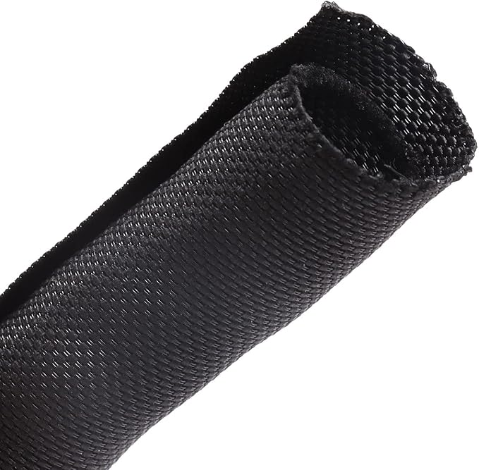 Braided Wire Loom Mesh Woven Self-Wrapping Split Sleeving for Automotive Wires/Audio Video Cable/Multi-Cable Strings (1/2" - 16 Feet)