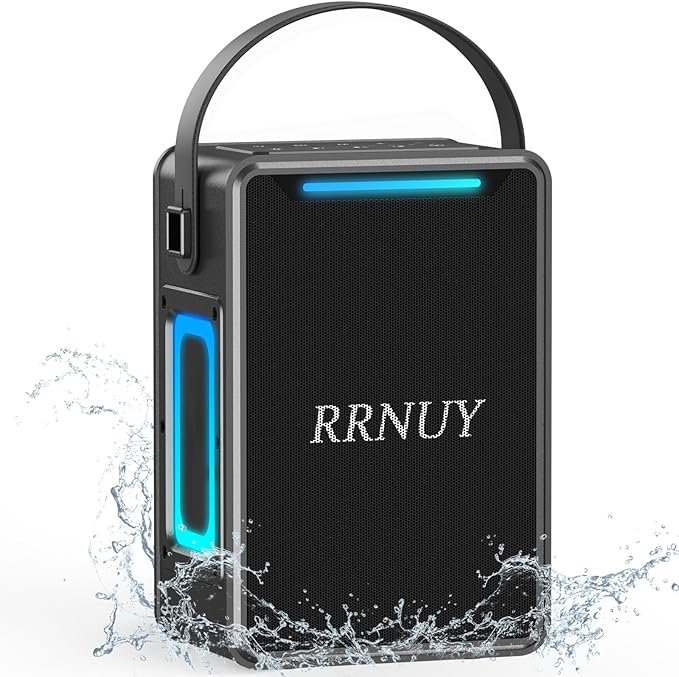 Portable Bluetooth Speaker 60W IPX6 Waterproof Wireless Speakers with Deep Bass, TWS Pairing, DSP Stereo Sound, Led Light, Big Powerful Loud Outdoor Boombox for Home Party Camping Beach