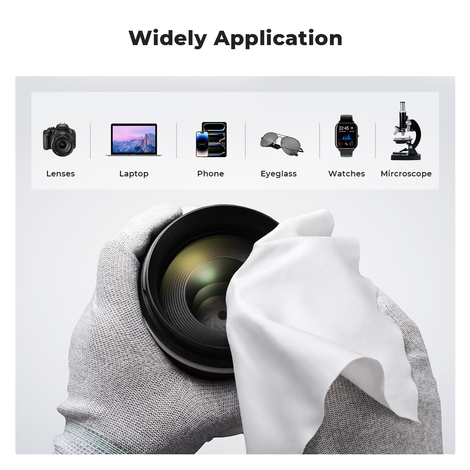 K&F CONCEPT Vacuum Packaging Microfiber Cleaning Cloths X80,for Glasses