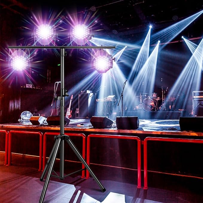 DJ Lights Stand 2 Pack, Heavy Duty DJ Stand, Portable Par Can Tripod Stage Light Stand Adjustable Height 41-95 Inch, DJ Lighting T Bar Suitable for Stages, Bar, Banquet, Party