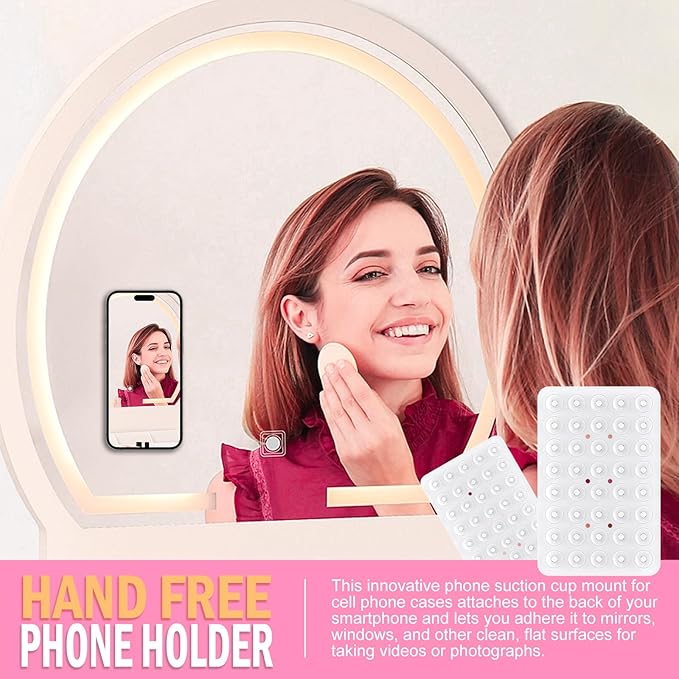 Silicone Double Sided Suction Phone Case Mount, Detachable Hands Free & Strong Grip Holder for Selfies & Videos, Compatible iPhone Android (Transparent, 1Pack)