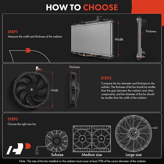 A-Premium 14'' 14 inch Slim Fan Pull Universal Electric Radiator Cooling Fan Assembly, 12V 90W with Mount Kit