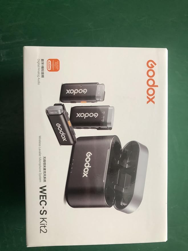 GODOX WEC KIT2 Wireless Microphone for Sony, Cable-Free Hotshoe Mount Lavalier mic, 200m (656ft.) Range, Noise Cancelling Mics, UAC Support Wireless Microphone for PC/Phone/Camera