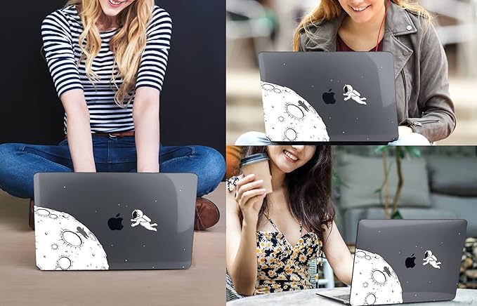 CISSOOK Black Astronaut Case Compatible with MacBook Pro 13 Inch 2020-2025 Release A2338 A2251 A2289, Plastic Hard Shell with Keyboard Cover for MacBook Pro 13 M2 M1 with Touch Bar