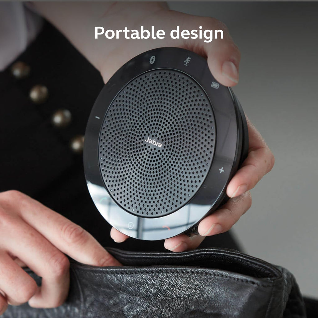 Jabra Speak 510 (2025 Edition) Portable, USB or Wireless Bluetooth Speaker Meetings and Calls with Crystal-Clear Sound, Works with Microsoft Teams, Black