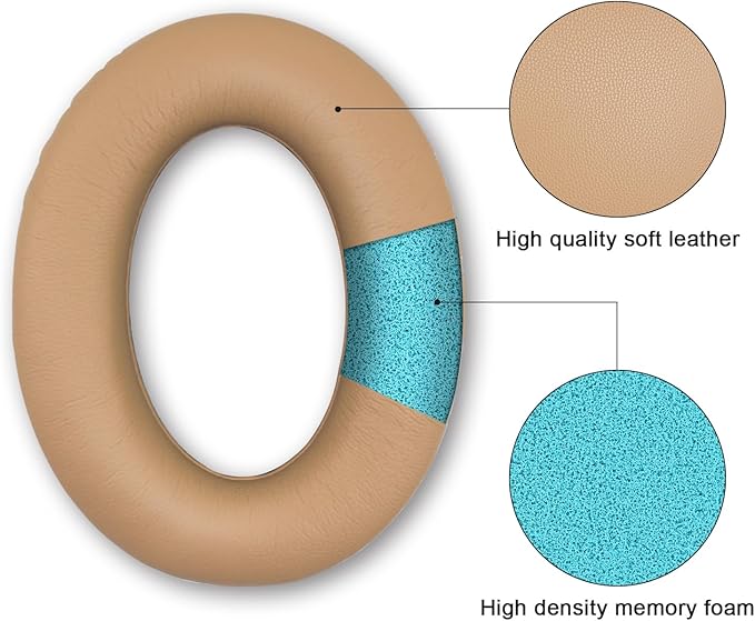 Replacement Ear Pads for Bose QuietComfort 35 35 II 15 25(qc 35 25 15/QC35 ii), Headphone Ear Covers, High Density Memory Cotton, Soft Leather, Adaptive Noise Isolation Headphones Pads Cushions