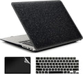 Compatible with MacBook Air 13 Inch Case 2017 2016 2015 2014 2013 2012 2011 2010 Release A1466/A1369, Shiny Plastic Hard Shell Case & Keyboard Cover,Glitter Black