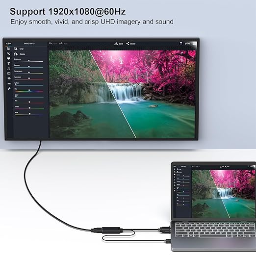 BENFEI VGA to HDMI Adapter, 1080P Converter with Audio from Computer/Laptop VGA Source to HDMI TV/Monitor