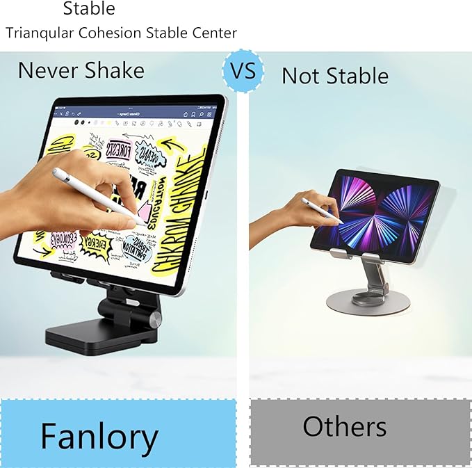 Folding Cell Phone Stand,Laptop Stand, Adjustable Height and Angle Foldable Cell Phone Stand Holder for Desk, Taller iPhone Stand Compatible with 4-11" Smartphones iPad Tablet Laptop (Black)