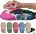 Ergonomic Raised Mouse Pad Wrist Support with Bilateral Slope Memory Foam Mousepad for Wrist Rest and Carpal Tunnel Pain Relief 11.8x7.9〃Twilight Waves