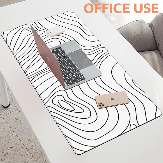 Mouse Pad Large Topographic Contour Map Non-Slip Game Desk Mat with Stitched Edge Laptop Keyboard Desk Pad for Work Home Gaming (35.4 x 15.7 Inches)