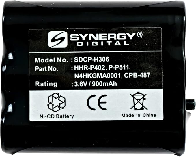 Synergy Digital Cordless Phone Batteries, Compatible with Panasonic P-P511 Cordless Phone, Combo-Pack Includes: 2 x SDCP-H306 Batteries