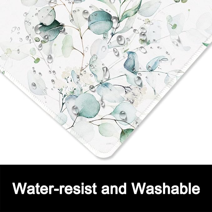 ITNRSIIET Mouse Pad with Stitched Edge Premium Textured Smooth Precise Operation Waterproof Washable Non-Slip Rubber Base Desktop Protection Mat, 10.2×8.3×0.12 inches, Leaves and Branches