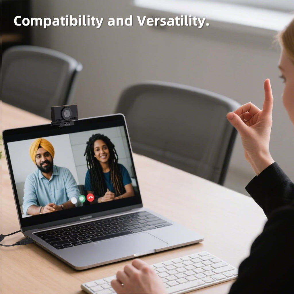 MOSISO 4K Webcam for PC & Laptop with Microphone and Webcam Cover