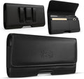 Credit Card Slot Phone Holster for Men & Women – Leather Cell Phone Case & Phone Pouch with Belt Clip/Loop Holder, Fits iPhone Air 2025, 16 Plus, 15 Plus, 14 Plus, 11 Pro Max, XS Max
