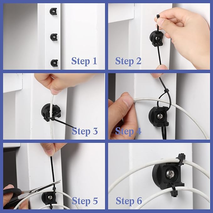Yookeer 15 Pcs Magnetic Zip Tie Mount Base Black Magnetic Cable Clips Wire Holder Multipurpose Cable Ties Management Base Electrical Supplies for Wire (22 mm)